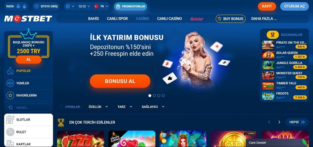 Сайт онлайн-букмекерської контори та казино в Україні Mostbet.com